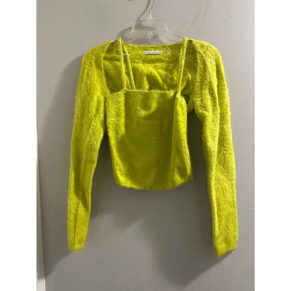 Alice + Olivia Luetta Fuzzy Crop Top Size‎ Medium New - Picture 2 of 8